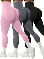 Yoga Basic Seamless High Elasticity Sports Leggings, Fashionable Solid Color Suitable for Summer Allinoneshop-24