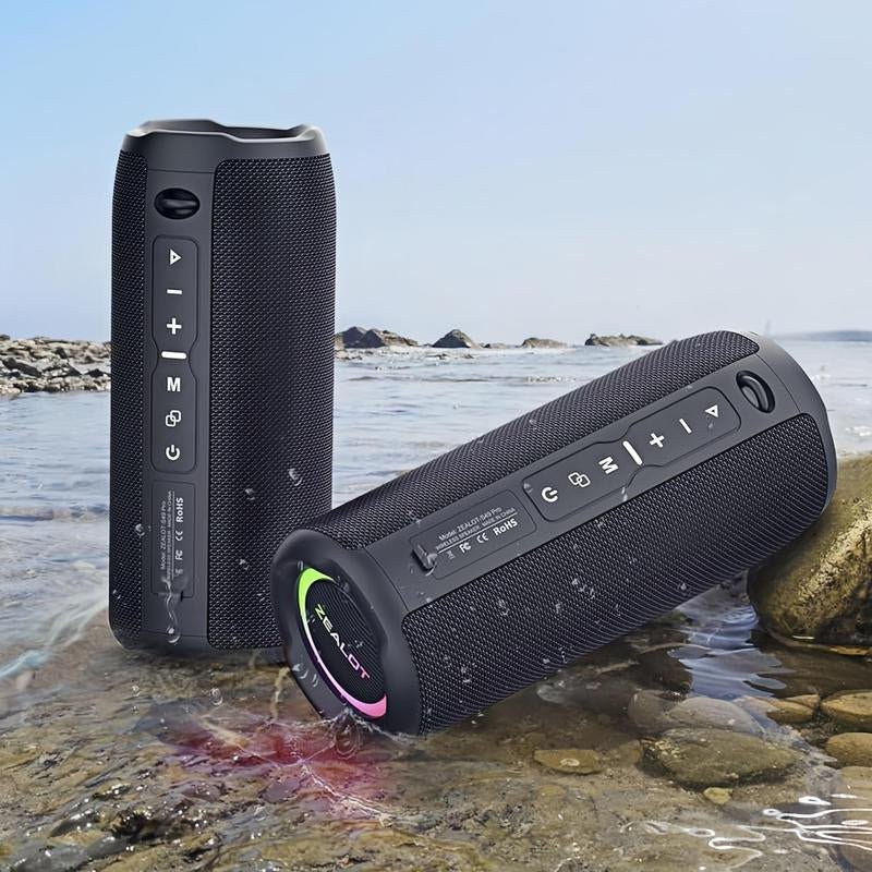 ZEALOT S49Pro Wireless Portable Speaker, 20W High Power Long Endurance Waterproof Speaker with RGB Light Effect, Rechargeable Speaker, High Power Speaker, Bluetooth-Compatible Speaker for Indoor, Outdoor, Hiking, Camping Allinoneshop-24